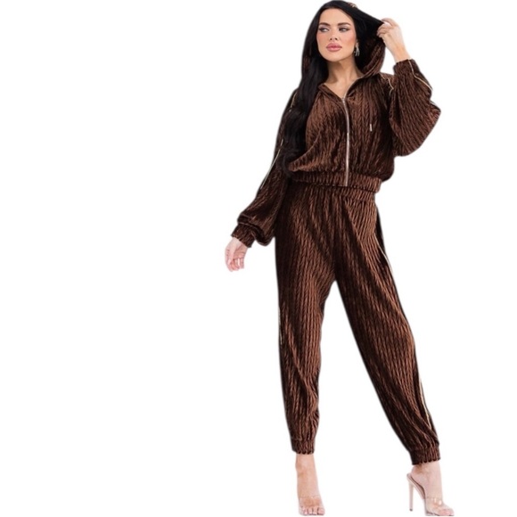 THE GREii Pants - THE GREii NWT HOODIE SET BROWN LARGE NWT